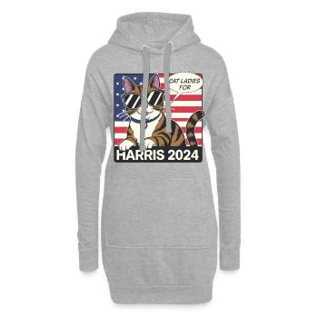 Cat Ladies For Kamala Harris 2024 USA Amerika - Hoodie-Kleid - Grau meliert - Vorne