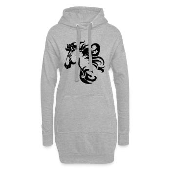 Pferd Tribal - Hoodie-Kleid - Grau meliert - Vorne