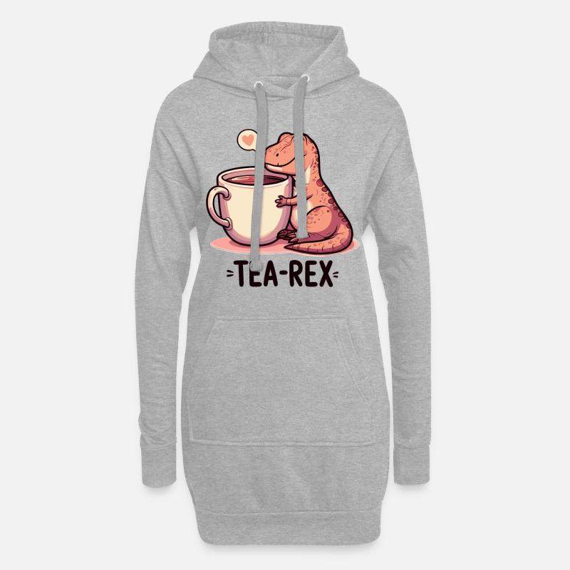 Tee Rex Tee-Rex Teetrinker Geschenk - Hoodie-Kleid - Grau meliert