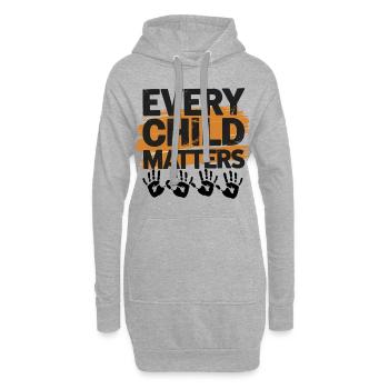 Chaque enfant compte Journée mondiale de l’enfance - Sweat-shirt à capuche long Femme - gris chiné - Devant