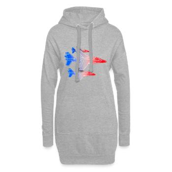 Patrouille de France - Sweat-shirt à capuche long Femme - gris chiné - Devant