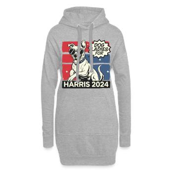 Chien Dames Pour Kamala Harris 2024 États-Unis Amérique - Sweat-shirt à capuche long Femme - gris chiné - Devant