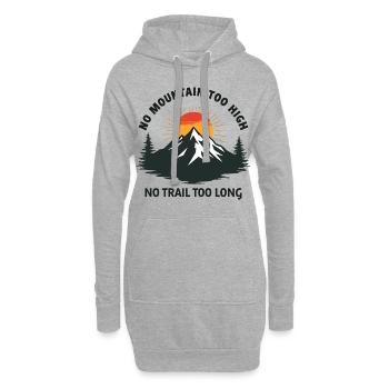 Aucune montagne n’est trop haute, aucune montagne n’est trop longue - Aventure - Sweat-shirt à capuche long Femme - gris chiné - Devant