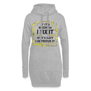 S’il est cassé, je le réparerai - Dire DIY - Sweat-shirt à capuche long Femme - gris chiné - Devant