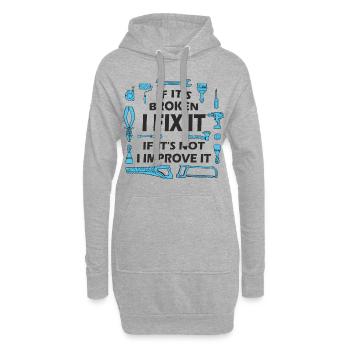 S’il est cassé, je le réparerai - Dire DIY - Sweat-shirt à capuche long Femme - gris chiné - Devant