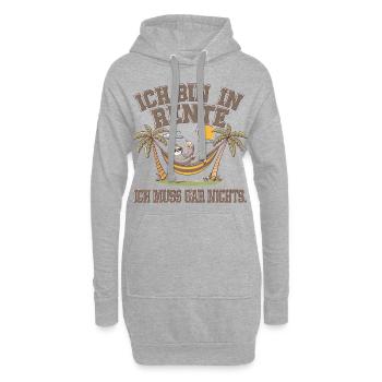 Ich Bin In Rente, Ich Muss Gar Nichts - Hoodie-Kleid - Grau meliert - Vorne