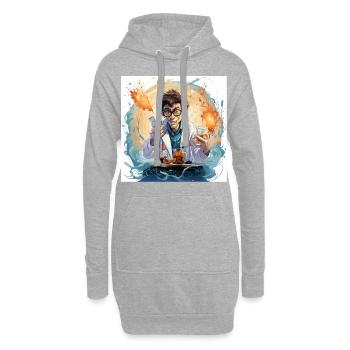 Le singe de laboratoire de caféine - Sweat-shirt à capuche long Femme - gris chiné - Devant