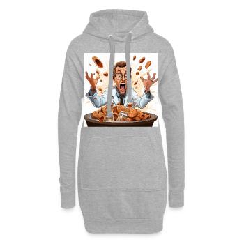 Le savant fou de la caféine - Sweat-shirt à capuche long Femme - gris chiné - Devant