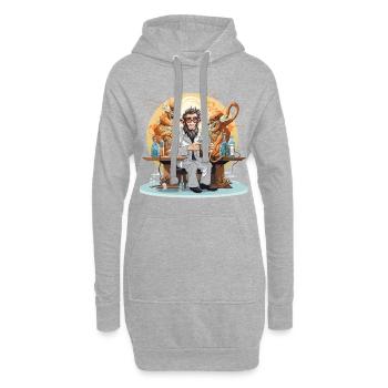 Le scientifique de la caféine - Sweat-shirt à capuche long Femme - gris chiné - Devant