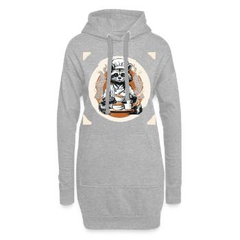 Der Koffein-Barista - Hoodie-Kleid - Grau meliert - Vorne