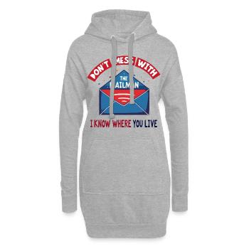 Lustiger Spruch für Postboten - Hoodie-Kleid - Grau meliert - Vorne