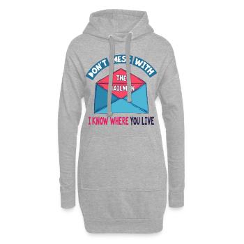 Lustiger Spruch für Postboten - Hoodie-Kleid - Grau meliert - Vorne