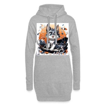 Le pianiste parfait - Sweat-shirt à capuche long Femme - gris chiné - Devant