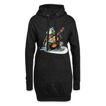 Le violoniste lent - Sweat-shirt à capuche long Femme - noir - Devant