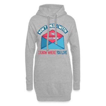 Lustiger Spruch für Postboten - Hoodie-Kleid - Grau meliert - Vorne