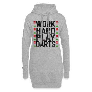 Travailler dur Jeu Fléchettes Joueur de fléchettes Sport - Sweat-shirt à capuche long Femme - gris chiné - Devant