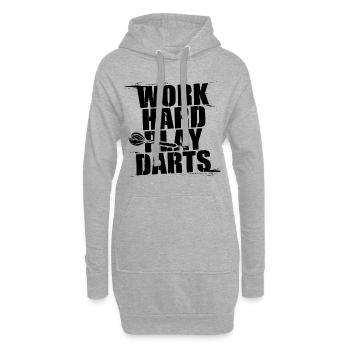 Travailler dur Jeu Fléchettes Joueur de fléchettes Sport - Sweat-shirt à capuche long Femme - gris chiné - Devant