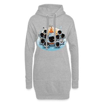 Die lustige Schneemann-Brigade - Hoodie-Kleid - Grau meliert - Vorne