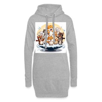 Der Schneeball-Wahnsinn - Hoodie-Kleid - Grau meliert - Vorne