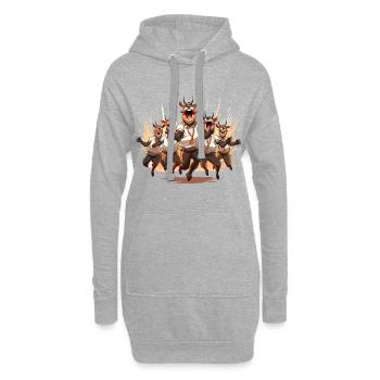 Les Jolly Hoofers - Sweat-shirt à capuche long Femme - gris chiné - Devant
