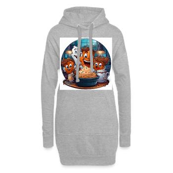Die Lebkuchen-Kapern - Hoodie-Kleid - Grau meliert - Vorne