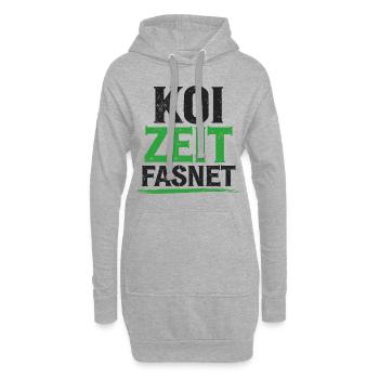 Koi Zeit Fasnet - Karneval Fasching - Hoodie-Kleid - Grau meliert - Vorne