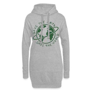 Save the Arts Save the World Erde Umweltaktivist - Hoodie-Kleid - Grau meliert - Vorne