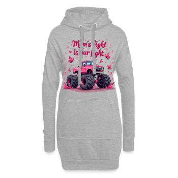 Mamas Kampf unser Kampf - Brustkrebs Bewusstsein - Hoodie-Kleid - Grau meliert - Vorne