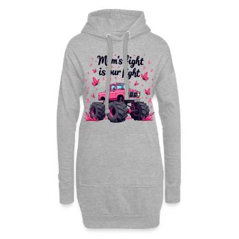 Mamas Kampf unser Kampf - Brustkrebs Bewusstsein - Hoodie-Kleid - Grau meliert - Vorne