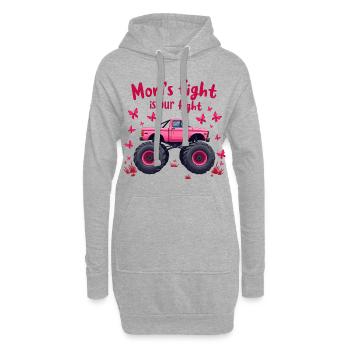 Mamas Kampf unser Kampf - Brustkrebs Bewusstsein - Hoodie-Kleid - Grau meliert - Vorne