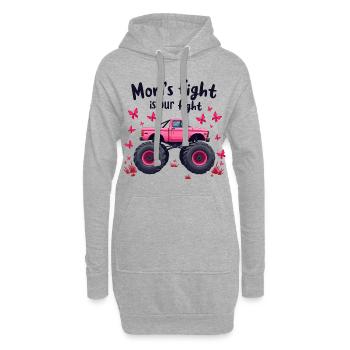 Mamas Kampf unser Kampf - Brustkrebs Bewusstsein - Hoodie-Kleid - Grau meliert - Vorne