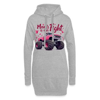 Mamas Kampf unser Kampf - Brustkrebs Bewusstsein - Hoodie-Kleid - Grau meliert - Vorne