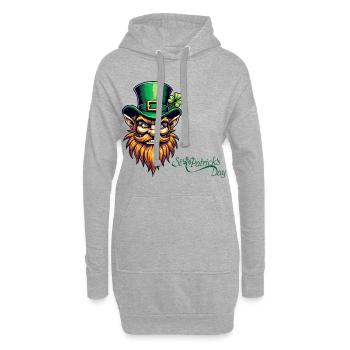 Leprechaun St. Patrick’s Day - Irish Happiness - Sweat-shirt à capuche long Femme - gris chiné - Devant