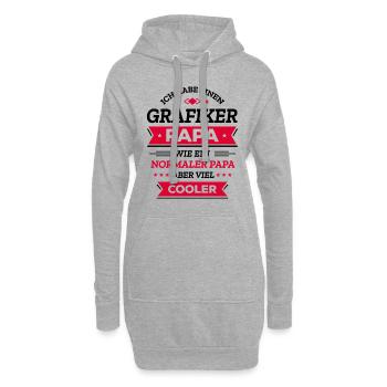 GRAFIKER PAPA: GEBURTSTAG WEIHNACHTEN VATERTAG - Hoodie-Kleid - Grau meliert - Vorne