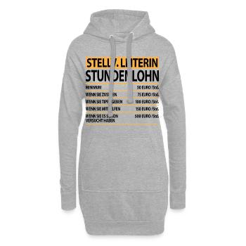 Stellvertretende Stellv Leiterin Leitung Sprüche - Hoodie-Kleid - Grau meliert - Vorne