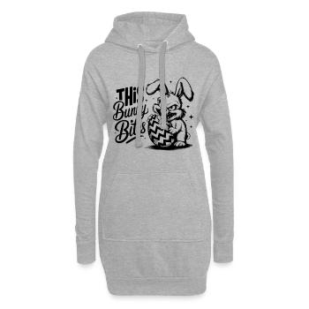 This Bunny Bites - Hoodie-Kleid - Grau meliert - Vorne