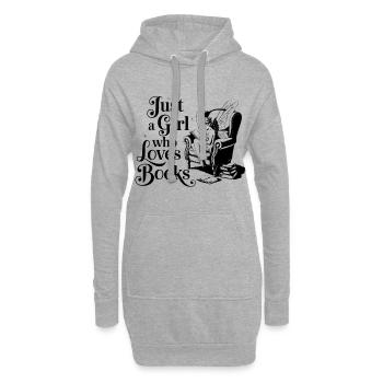 Juste une fille qui aime les livres - Sweat-shirt à capuche long Femme - gris chiné - Devant