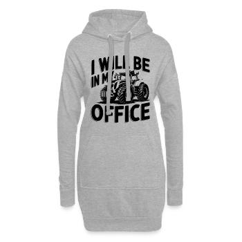 JE SERAI DANS MON BUREAU - Sweat-shirt à capuche long Femme - gris chiné - Devant