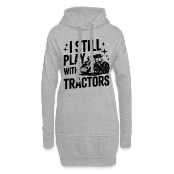 I STILL PLAY WITH TRACTORS - Hoodie-Kleid - Grau meliert - Vorne