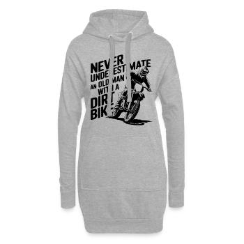 Motocross - Hoodie-Kleid - Grau meliert - Vorne