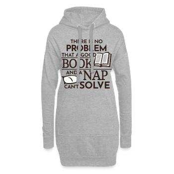 Ein gutes Buch - Hoodie-Kleid - Grau meliert - Vorne
