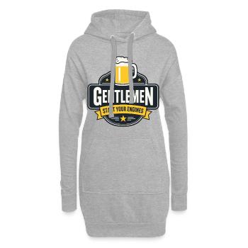 Gentlemen & Bier – Start Your Engines - Hoodie-Kleid - Grau meliert - Vorne