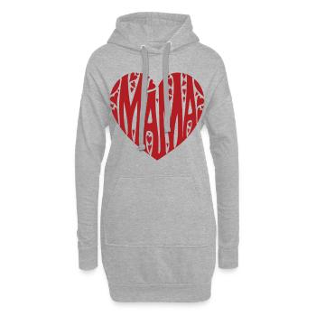 Cœur pour maman – Aimant et expressif - Sweat-shirt à capuche long Femme - gris chiné - Devant