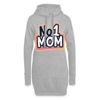 Nummer 1 Mama – Bunt & Liebevoll Muttertag - Hoodie-Kleid - Grau meliert - Vorne