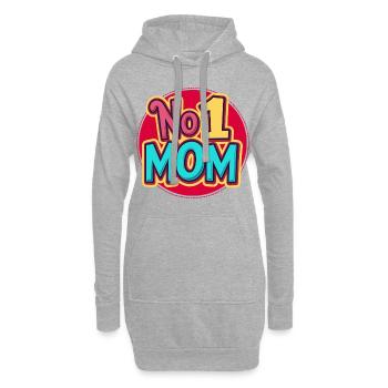 Nummer 1 Mama – Bunt & Liebevoll Muttertag - Hoodie-Kleid - Grau meliert - Vorne