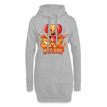 Hot Dog Hund Wurst Fast Food Wortwitz Lustig Humor - Hoodie-Kleid - Grau meliert - Vorne