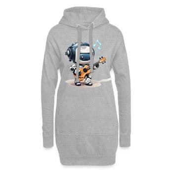 Der melodische Robotergeiger - Hoodie-Kleid - Grau meliert - Vorne