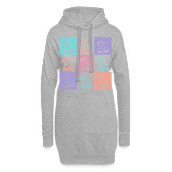 Cerises, couleurs vives de l’été - Sweat-shirt à capuche long Femme - gris chiné - Devant