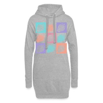 Erdbeeren Bunte Sommerfarben - Hoodie-Kleid - Grau meliert - Vorne