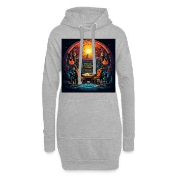 Die Instrumentenflucht - Hoodie-Kleid - Grau meliert - Vorne